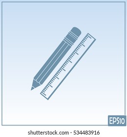 Pencil and ruler icon