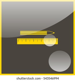 Pencil and ruler icon