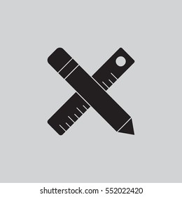 Pencil And Ruler Icon