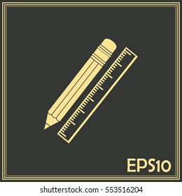 Pencil and ruler icon