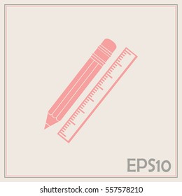 Pencil and ruler icon
