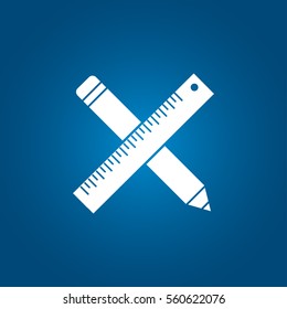 Pencil and ruler icon