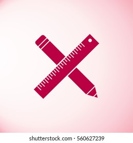 Pencil and ruler icon