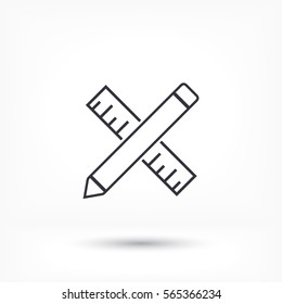 Pencil and ruler icon