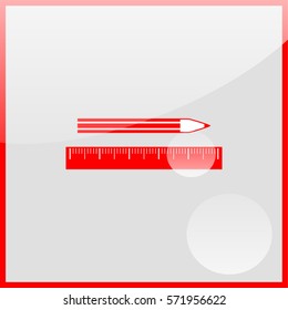 Pencil and ruler icon
