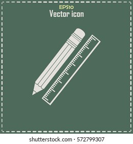 Pencil and ruler icon