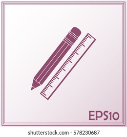 Pencil and ruler icon