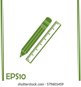 Pencil and ruler icon