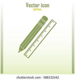 Pencil and ruler icon