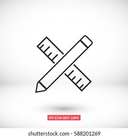 Pencil and ruler icon