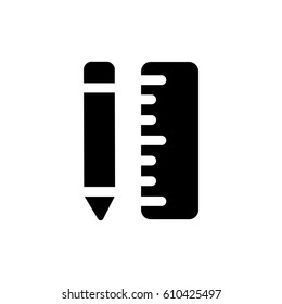 Pencil and ruler icon