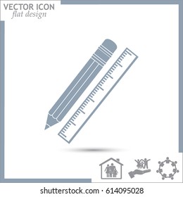 Pencil and ruler icon