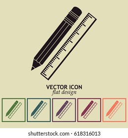 Pencil and ruler icon