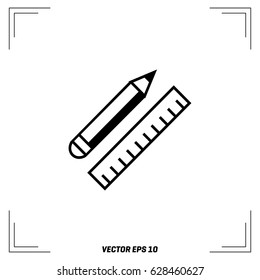 Pencil And Ruler Icon