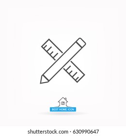 Pencil and ruler icon