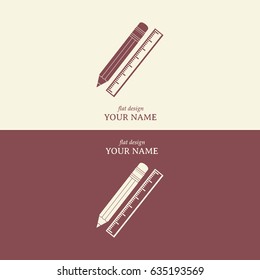 Pencil and ruler icon