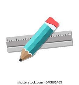 Pencil with ruler icon  