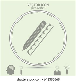 Pencil and ruler icon