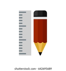 Pencil with ruler icon  