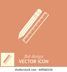 Pencil and ruler icon