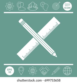 Pencil and ruler icon.