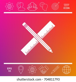 Pencil and ruler icon.