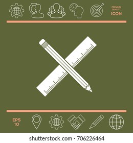 Pencil and ruler icon.