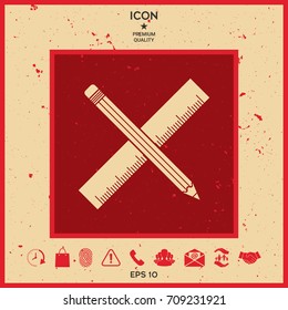 Pencil and ruler icon.