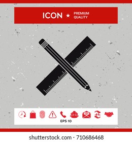 Pencil and ruler icon.