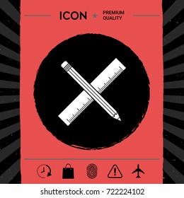 Pencil and ruler icon.