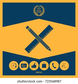 Pencil and ruler icon.
