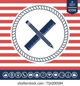 Pencil and ruler icon.