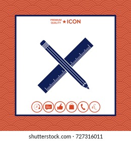 Pencil and ruler icon.