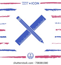 Pencil and ruler icon.