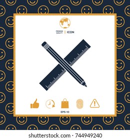 Pencil and ruler icon.