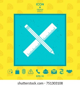 Pencil and ruler icon.