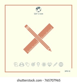 Pencil and ruler icon.