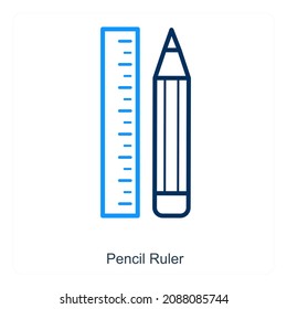 Pencil Or Ruler Icon Concept