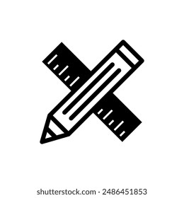 Pencil and ruler icon design