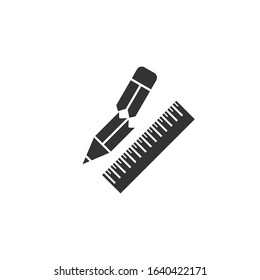 Pencil and Ruler Icon Design Vector