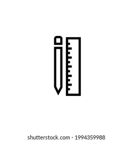 pencil and ruler icon design  vector illustration on white background.