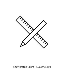pencil and ruler icon. Element of simple icon for websites, web design, mobile app, info graphics. Thin line icon for website design and development, app development on white background