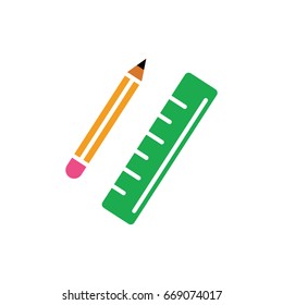 Pencil Ruler - icon graphic
