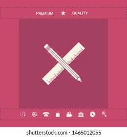 Pencil and ruler icon. Graphic elements for your design