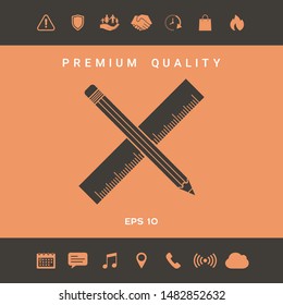 Pencil and ruler icon. Graphic elements for your design