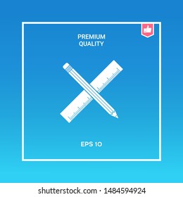 Pencil and ruler icon. Graphic elements for your design