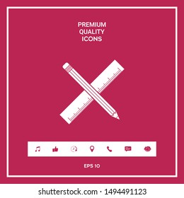Pencil and ruler icon. Graphic elements for your design