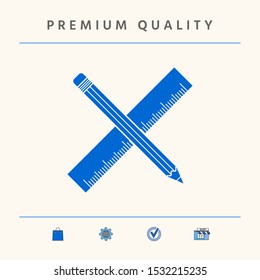Pencil and ruler icon. Graphic elements for your design