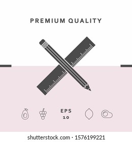 Pencil and ruler icon. Graphic elements for your design