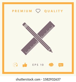 Pencil and ruler icon. Graphic elements for your design